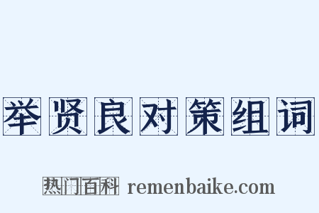 举贤良对策组词是什么意思的图片